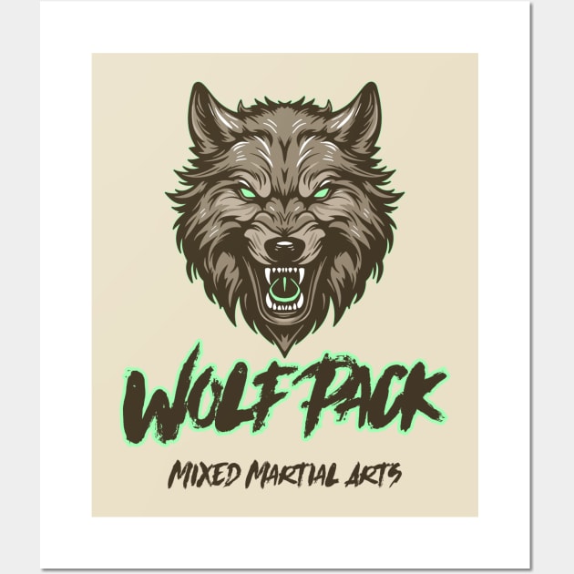 Wolf Pack MMA Mixed Martial Arts Wall Art by Tip Top Tee's